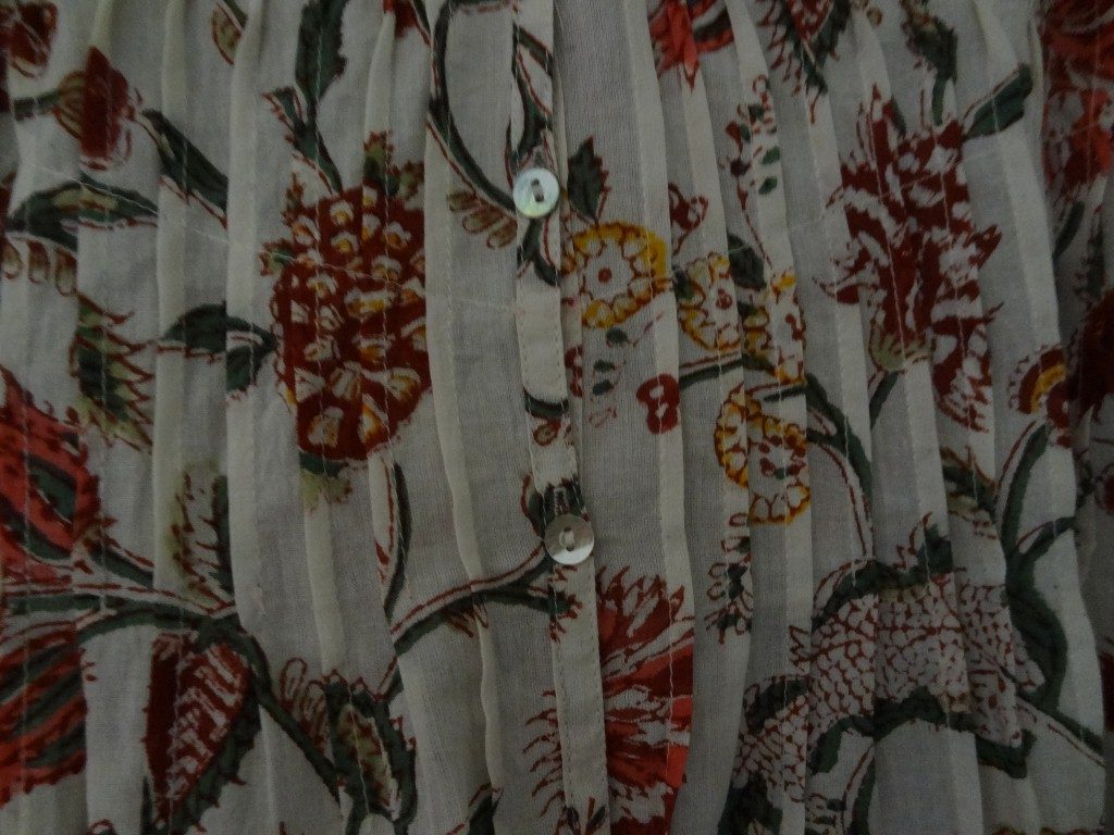 Detail of Block printed Indian cotton Kaftan