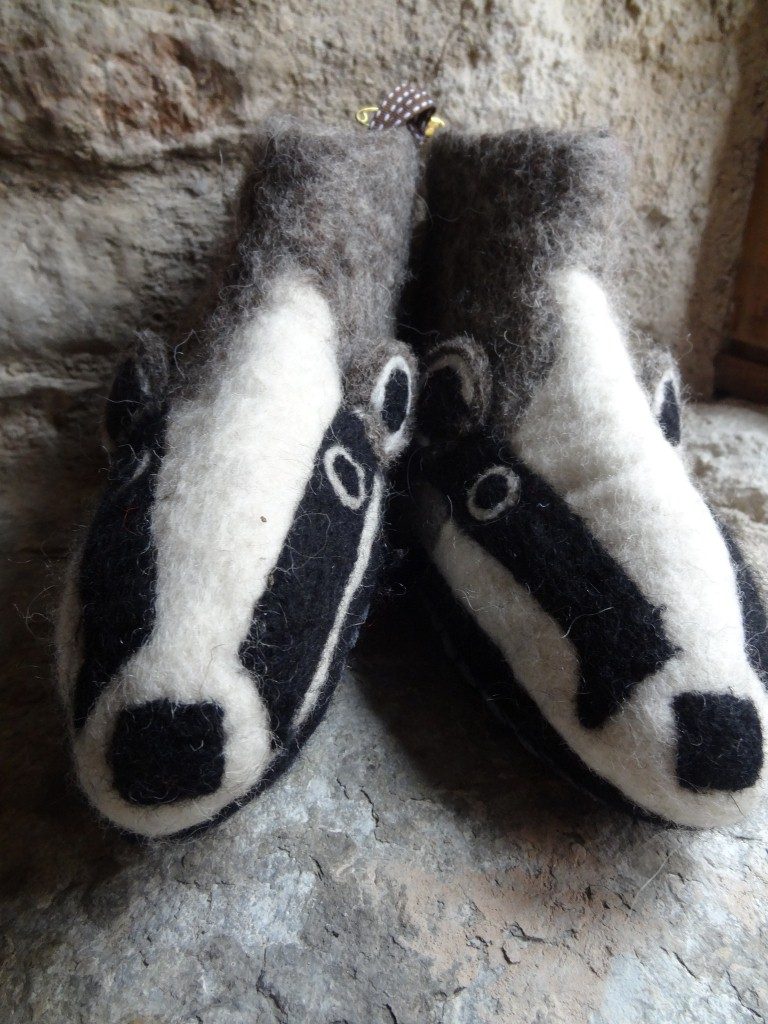 "Badger" felt slippers from Nepal