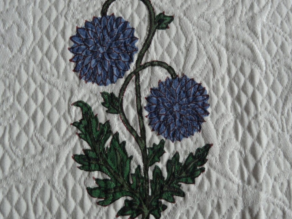 Detail of Cornflower design bedspread