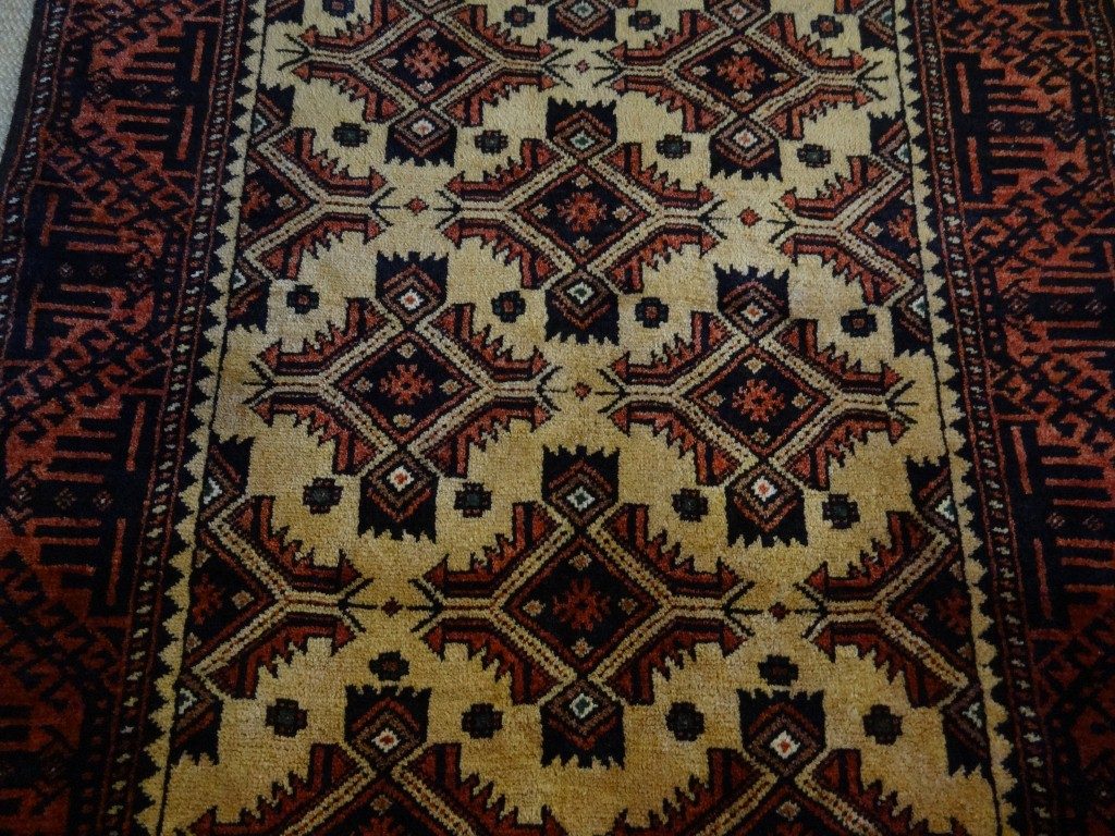 Semi-antique tribal nomadic rug from persia